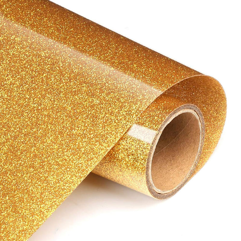 Glitter Gold Htv Glitter Heat Transfer Vinyl 12In.X 5Ft Glitter Htv Vinyl Iron