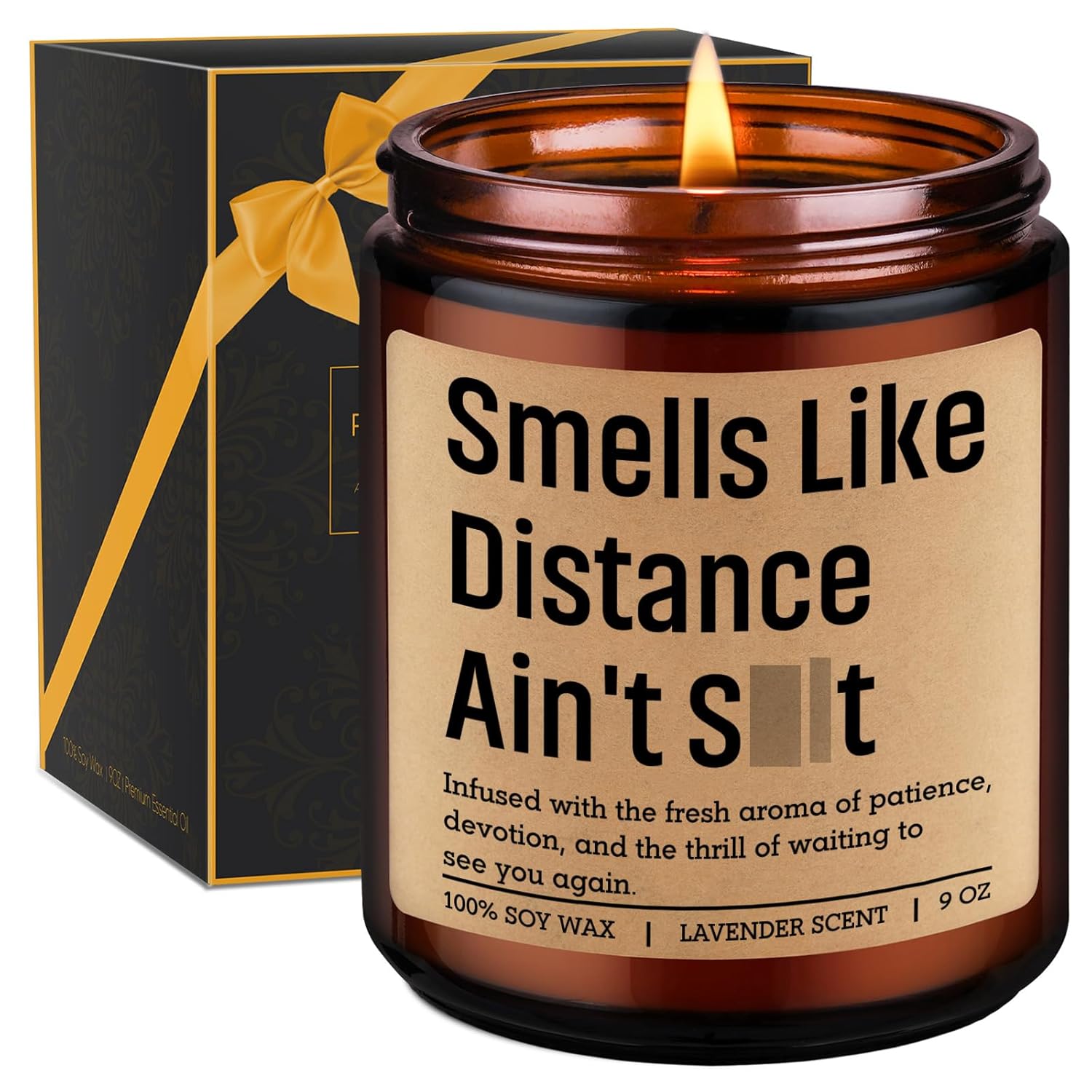 Scented Candle, Long Distance Relationship Gifts For Him, Her - Gifts For Long Distance Boyfriend, Girlfriend, Couple - Funny Valentines Day, Birthday, Deployment Ideas For Bf, Gf, Best Friend