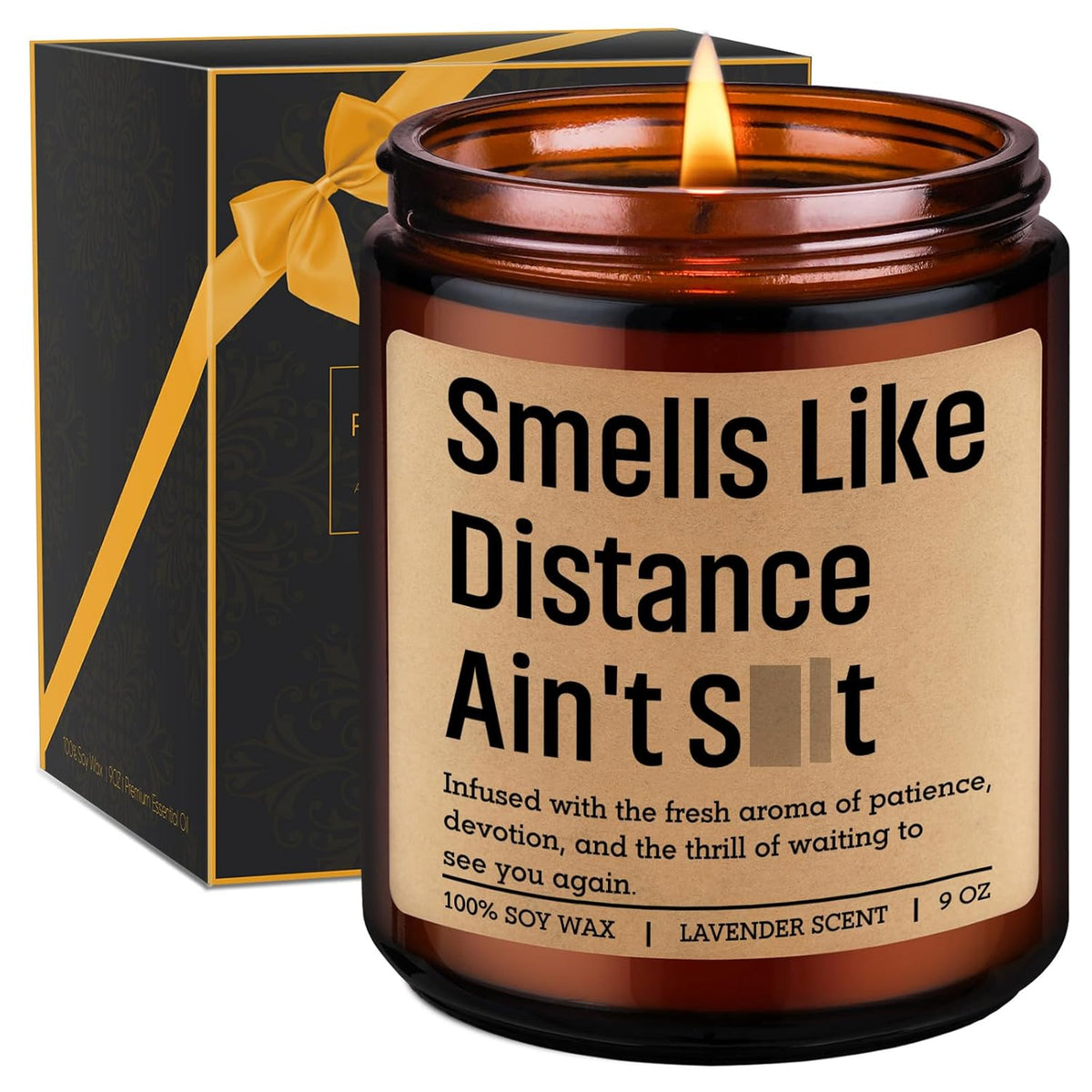 Scented Candle, Long Distance Relationship Gifts For Him, Her - Gifts For Long Distance Boyfriend, Girlfriend, Couple - Funny Valentines Day, Birthday, Deployment Ideas For Bf, Gf, Best Friend