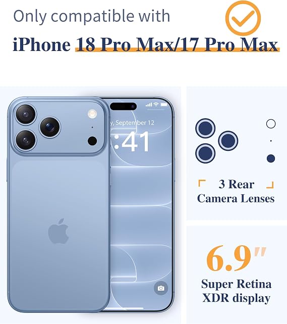 Floral Clear Slim Case for iPhone 18 Pro Max and iPhone 17 Pro Max Protective Women Phone Cover