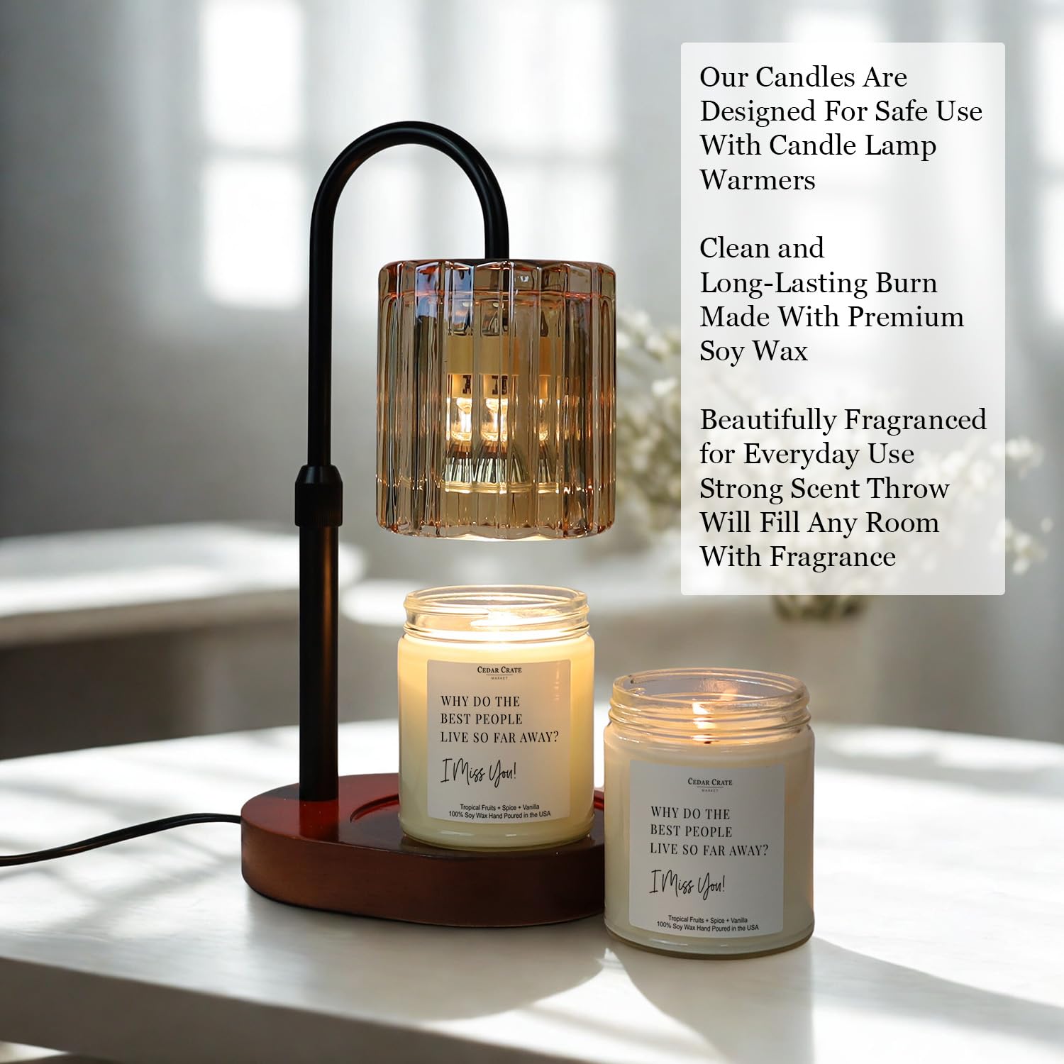 I Miss You Candle For Long Distance Friends And Family - Why Do The Best People Live So Far Away | Tropical Fruit Vanilla Scented | Natural Soy Wax | Funny Thinking Of You Gift