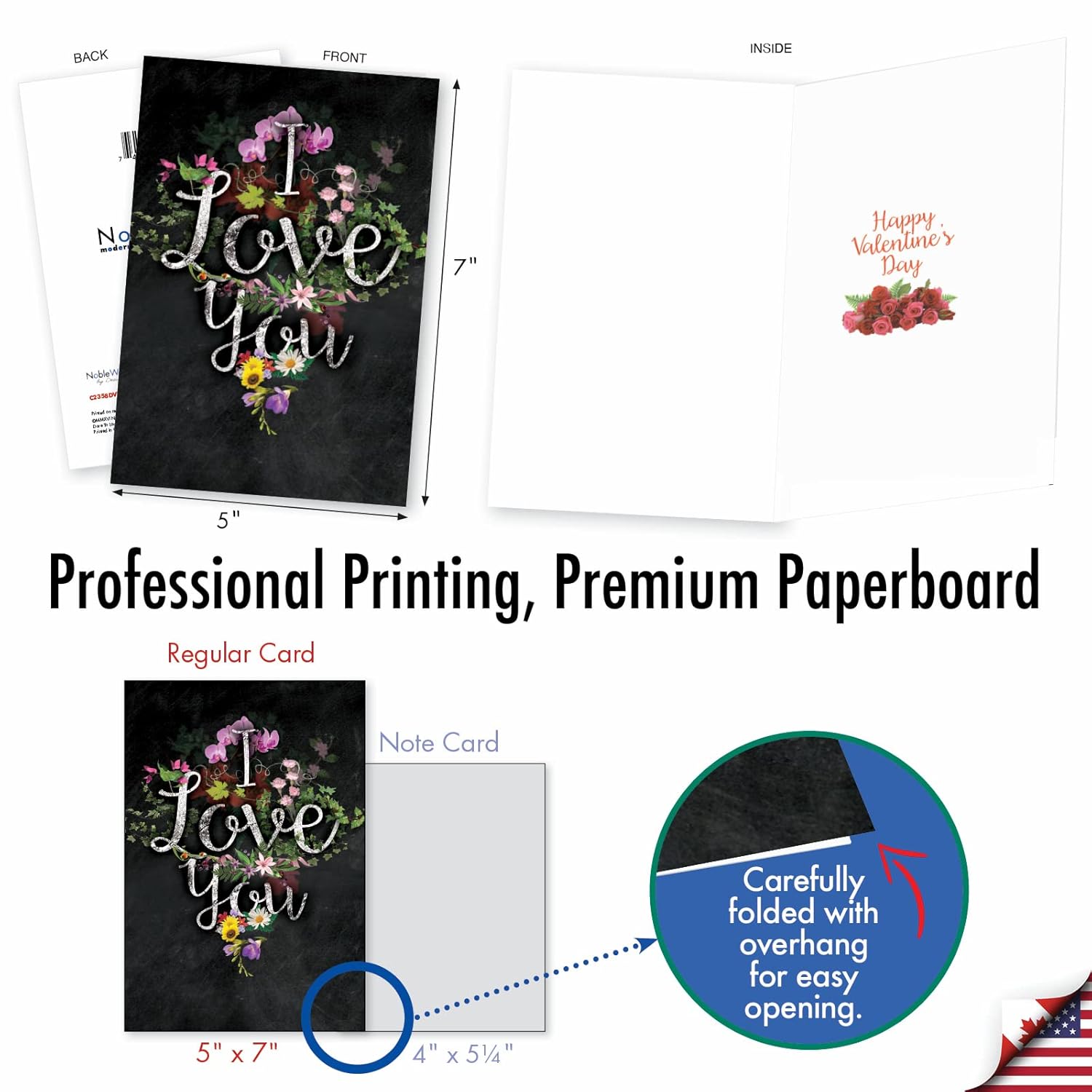 20 Assorted Box Set Valentine'S Day Greeting Cards W/5 X 7 Inch Envelopes (20 Designs, 1 Each) Lots Of Love Ac10356Vdg-B1X20