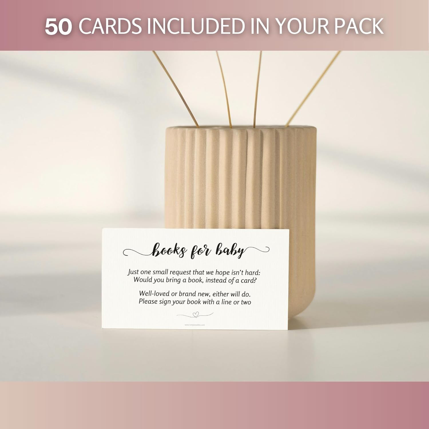 Baby Shower Games - Books For Baby Shower Cards | Pack Of 50 Premium 350Gsm Quality Cards 3X2" | Fun Baby Shower Game For Guests - Perfect Addition To Your Baby Shower Invitations