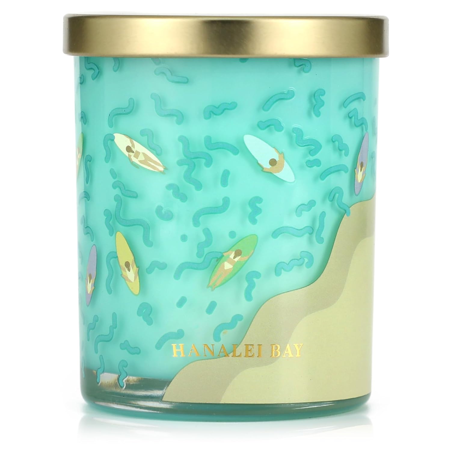 Hanalei Bay Candle,Spring Summer Candles,Sea Salt & Ocean Scented Candles,Ocean Gifts For Friend,Surfer,Sunbather,Beach Lover,Soy Wax Candle For Home Decor,10Oz