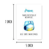 Mom Thanks Card - Thank You For Putting Up With My Shit Card - Funny Card For Mother'S Day - Poop Baby Card