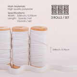 White Velvet Ribbon Set 3/8"" X 15 Yd Wooden Spool Fabric Trim 3 Rolls * 5 Yd For Christmas Wreath Decoration Handmade Craft Ornaments Gift Wrapping & Bow Making (Cream)