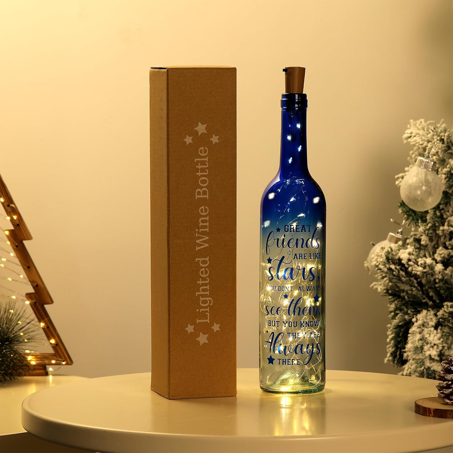 Christmas Gifts For Friends Light Up Lamp Decor For Home Decorations Wine Bottle Lights With Cork Message In A Bottle Ki