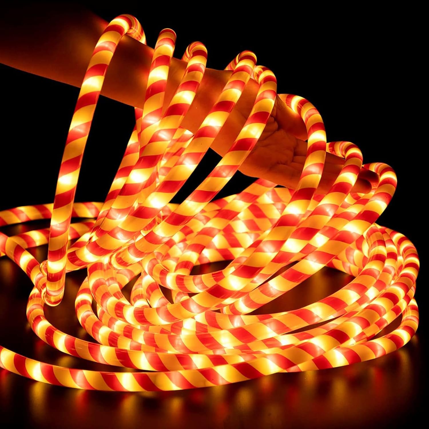 Christmas Candy Cane Rope Lights - 18Ft Led Rope Lights Outdoor Waterproof Decorative Christmas Lights For Holiday Party Home Patio Indoor Xmas Decorations(216 Leds)