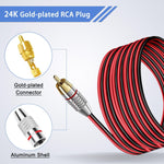 9.9Ft Rca To Speaker Bare Wire Cable, Heavy 14 Gauge Speaker Bare Wire Cables To Rca Plug Adapter Repair Speaker Cord For Speakers Amplifier Tv Subwoofer-14Awg