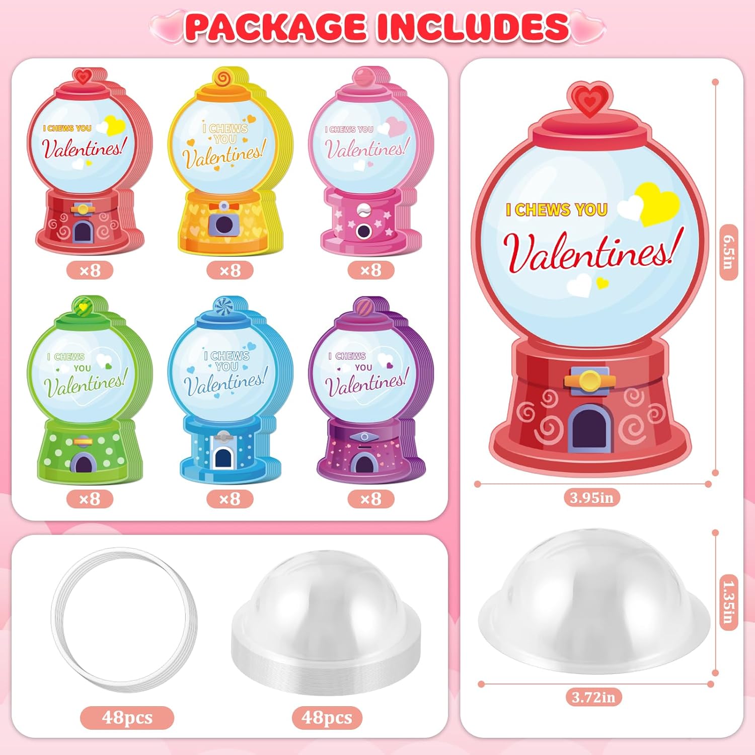 Valentines Day Cards For Kids Classroom, 48 Pack Valentines Candy Cards With Craft Treat Holder, Diy Kids Valentine'S Day Exchange Gifts For Boys Girls Toddler School Rewards Party Supplies