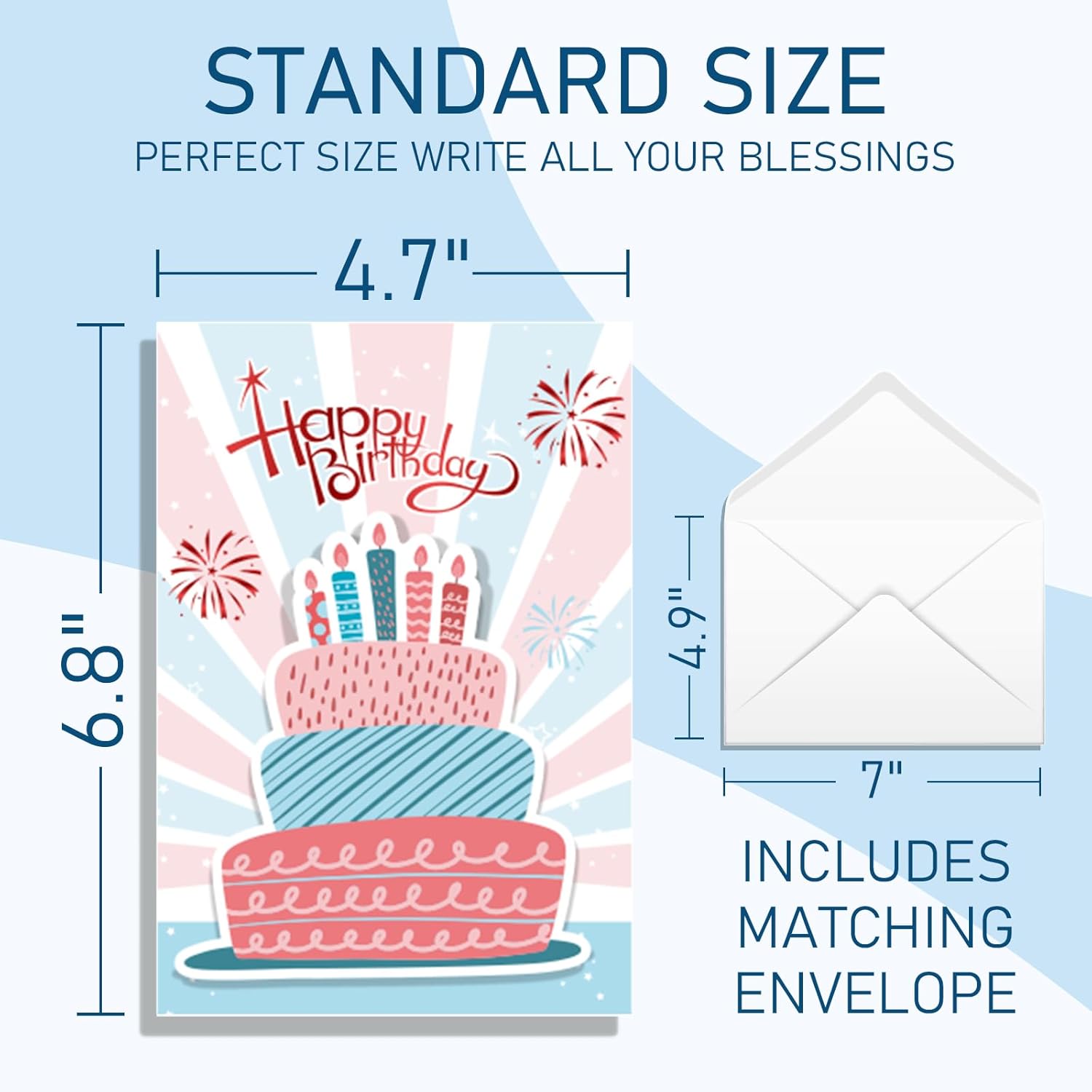 14 Pack 3D Handmade Birthday Cards Bulk With Envelopes, Unique Greeting Cards For Women & Men, 4.7×6.8 Inch, Gold Foil, Glitter, Happy Birthday Cards With Printed Messages – For Friends, Family, Coworkers