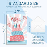 14 Pack 3D Handmade Birthday Cards Bulk With Envelopes, Unique Greeting Cards For Women & Men, 4.7×6.8 Inch, Gold Foil, Glitter, Happy Birthday Cards With Printed Messages – For Friends, Family, Coworkers