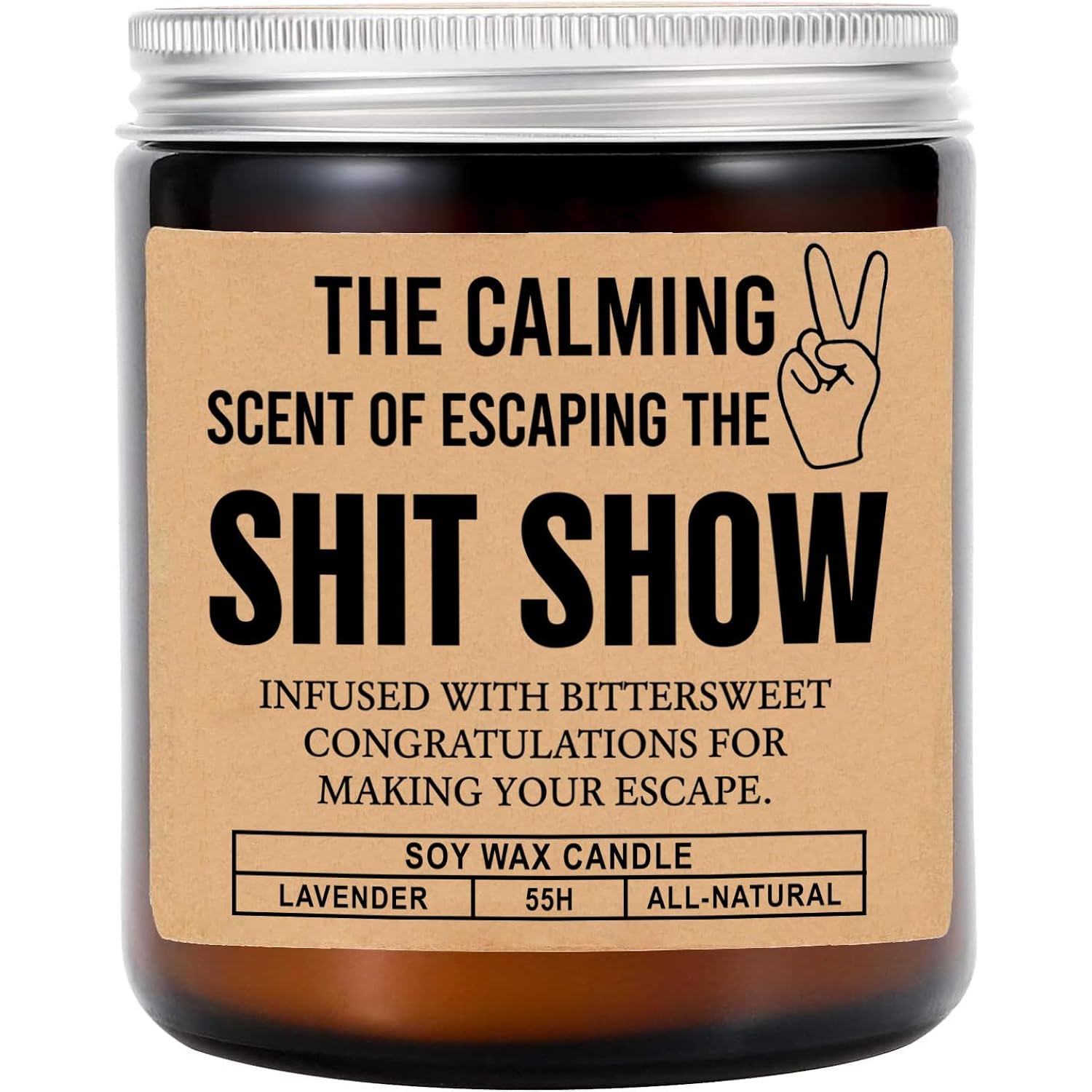 The Calming Scent Of Escaping The Shit Show - Funny Coworker Farewell Candle - Lavender Scented Soy Wax Candle Gift For Friend Leaving Job
