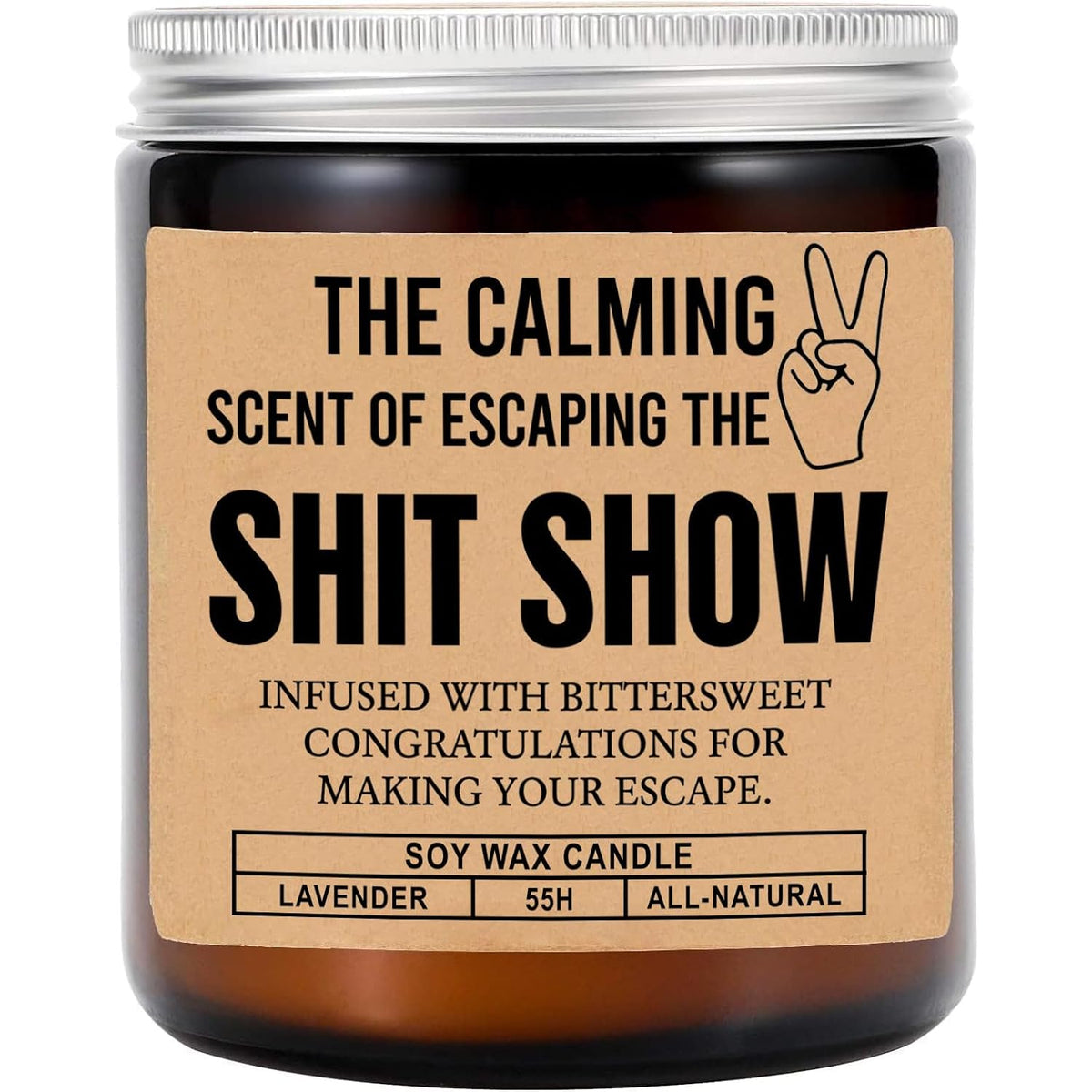 The Calming Scent Of Escaping The Shit Show - Funny Coworker Farewell Candle - Lavender Scented Soy Wax Candle Gift For Friend Leaving Job