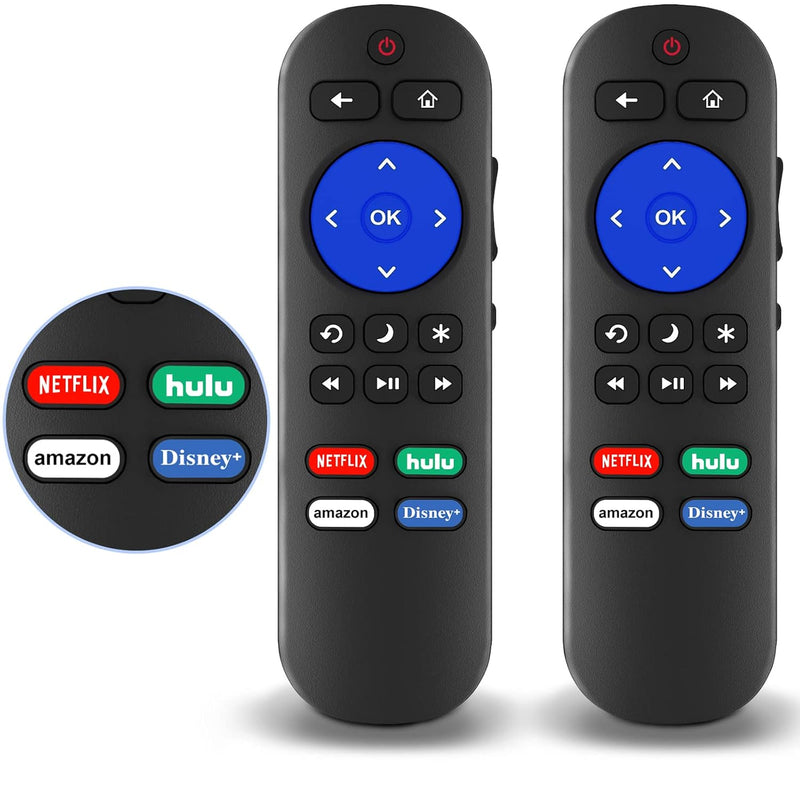 Pack Of 2 Remote Control For Hisense Roku Tv Remote With Netflix, Disney, Hulu