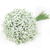 15 Pcs Babys Breath Artificial Flowers Fake Babys Breath Flowers Artificial Bulk White Gypsophila Bouquets Real Touch Faux Flowers For Wedding Floral Arrangement Party Home Decoration