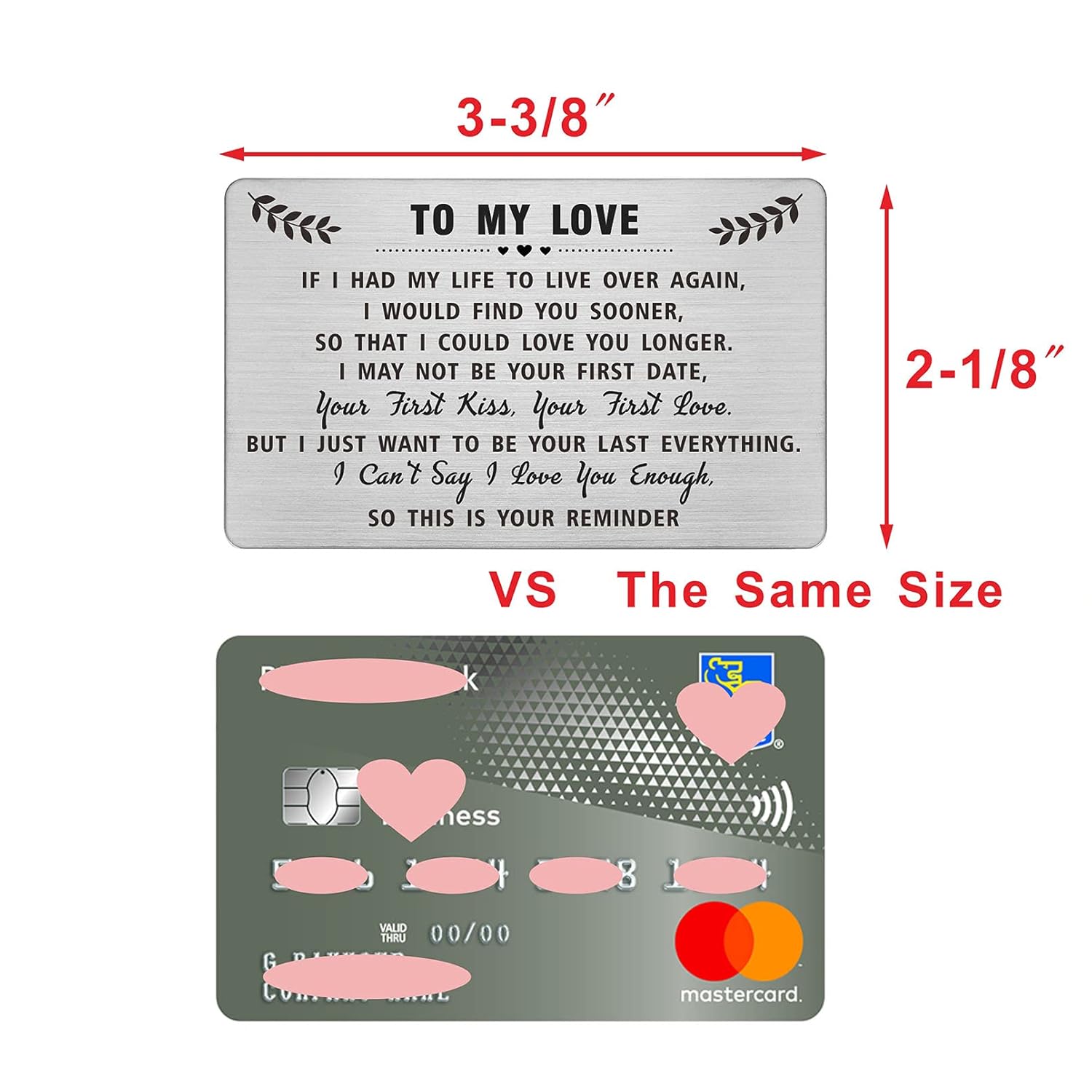 Valentines Day Gifts For Men Him, To My Love Wallet Card, I Love You Gifts For Him Her, I Cant Say I Love You Enough So This Is Your Reminder, Anniverary Gifts For Men Husband