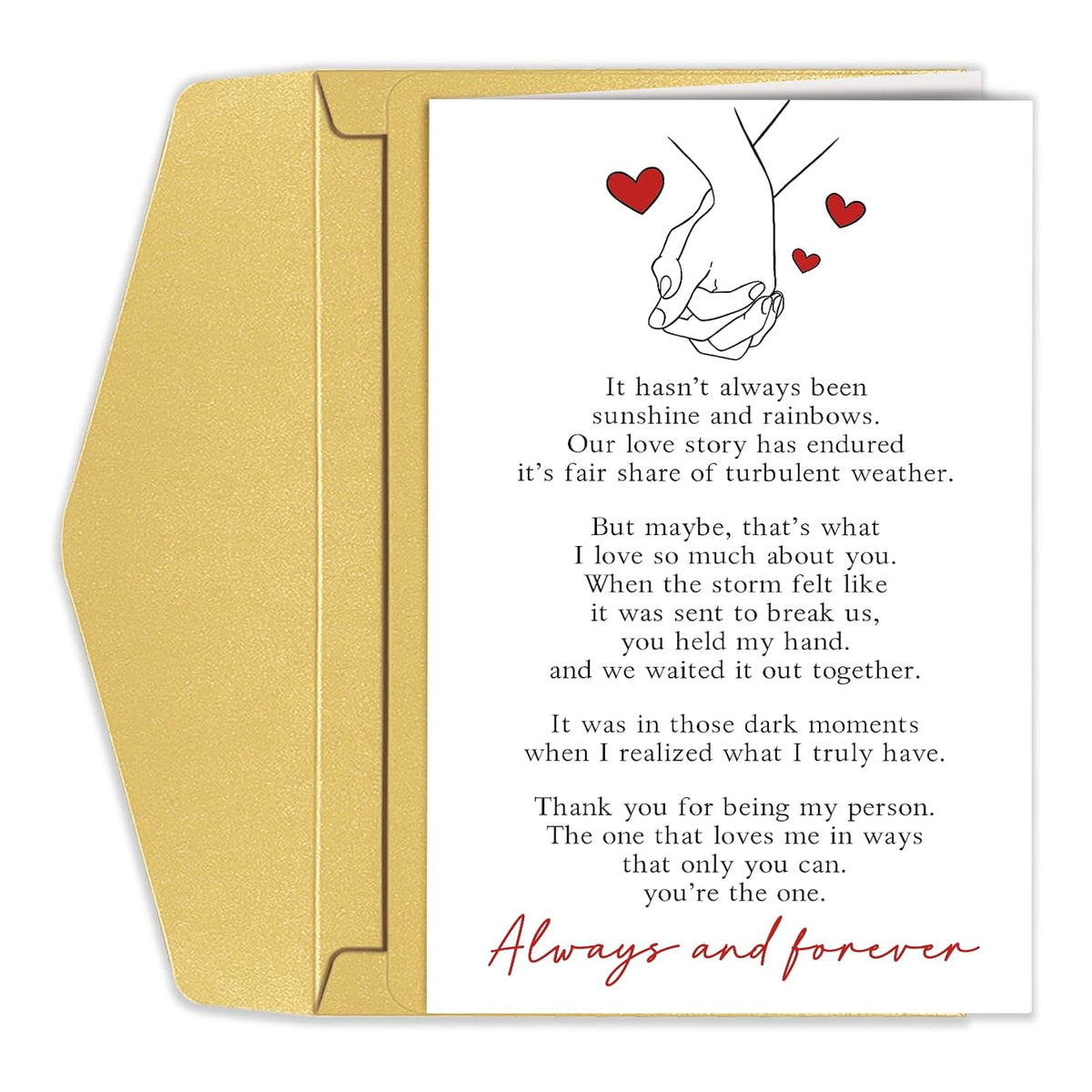 Romantic Valentines Day Card For Him Her, Heartfelt Poem Anniversary Card For Boyfriend Girlfriend, Sweet Birthday Card Gift For Partner