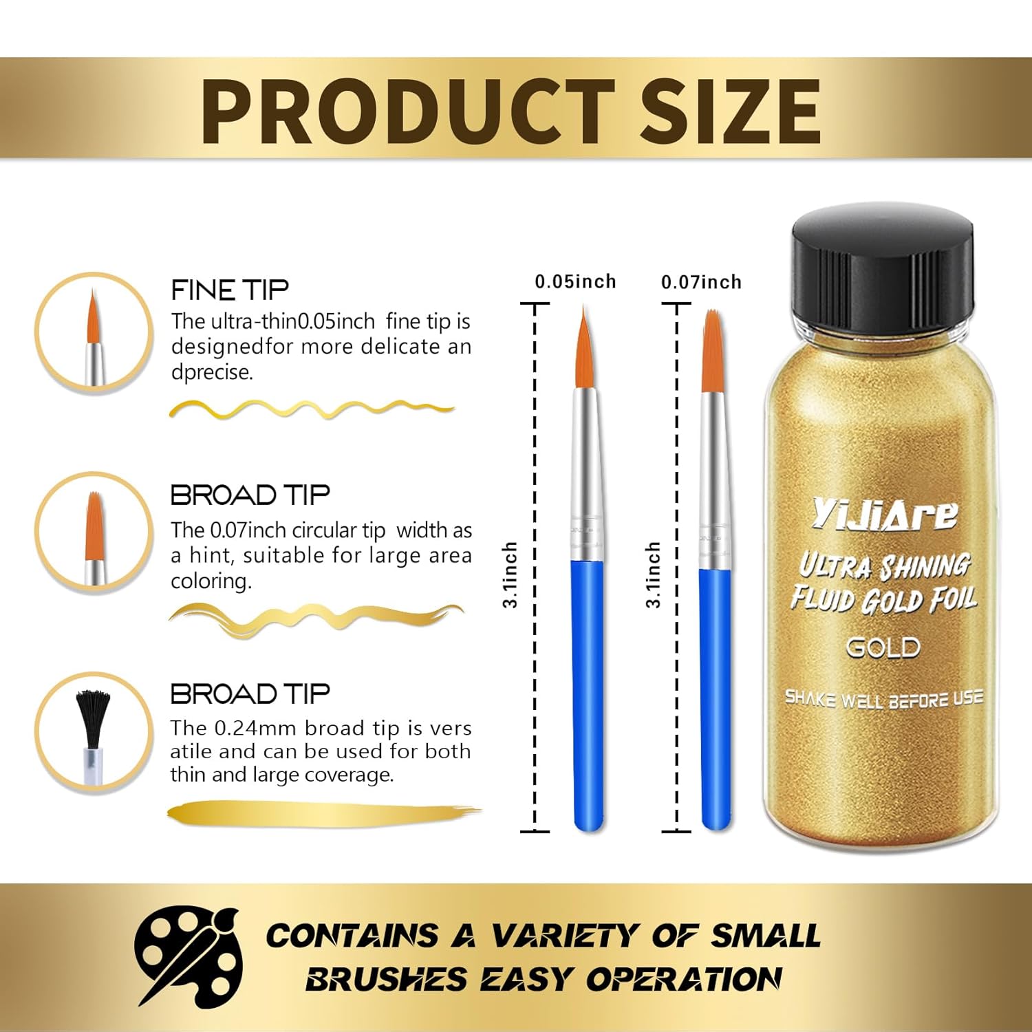 Liquid Gold Leaf Paint, Alcohol-Based Metallic Gold Paint, Quick-Drying For Crafts, Diy, And Resin Projects,Can Be Used With Spray Guns,1 Pcs X 1 Fl Oza