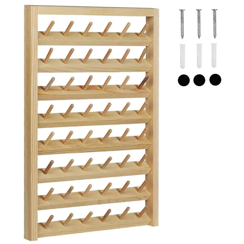 48-Spool Sewing Thread Rack,Wall-Mounted Sewing Thead Holder With Hanging Hook