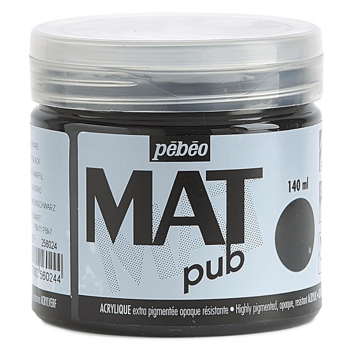 Pebeo Mat Pub, extra fine, 140 ml-Ivory Black Acrylic Paint
