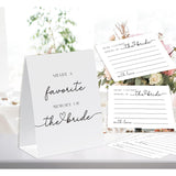 Bridal Shower Share A Memory Sign And Card, Bridal Shower Sign, Hen Party Cards, Wedding Shower Game, Minimalist Share A Memory Cards For Bridal Shower-Sam06