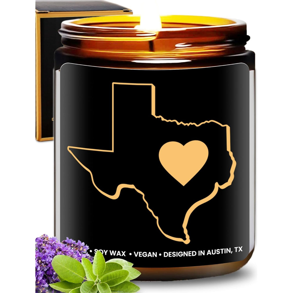 Texas Candle, House Warming Gifts For Women, Unique Texas Gifts For Men, Ideal State Themed Souvenirs For Him Or Her, Moving Away And Home Sick Gift, Birthday, Christmas, Special Occasions, Gift Ready
