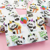 Panda Gift Wrapping Paper For Happy Birthday, Cute Pandas Balloons Wish Birthday Wrapping Paper For Baby Boys Girls Children Animal Baby Shower Kindergarten Party Xmas Gifts Wraps