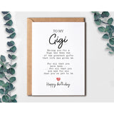 To My Gigi - Gigi Birthday Card - Gigi Is The Greatest Gifts In My Life - Birthday Card For Gigi - Gift For Gigi Card- Christmas Gifts For Gigi