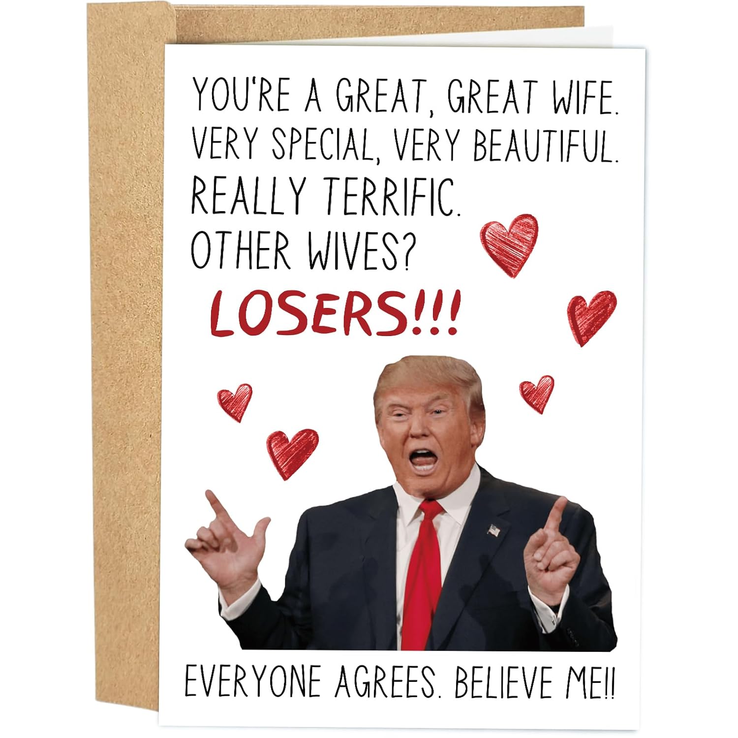 Funny Trump Anniversary Card For Wife, Trump Talking Birthday Card From Husband, Donald Trump Valentine'S Day Card For Wife, Mother'S Day Card, You Are A Great Wife Card