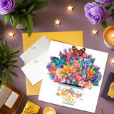 Butterfly Flower Bouquet Pop Up Card, Mother'S Day Flower Cards, Get Well Soon, Includes Envelope And Note Tag.