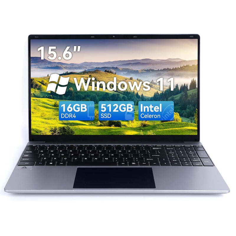 15.6" Laptop Computer, 16Gb Ram Laptop Computer, Intel Celeron N5095 Processor