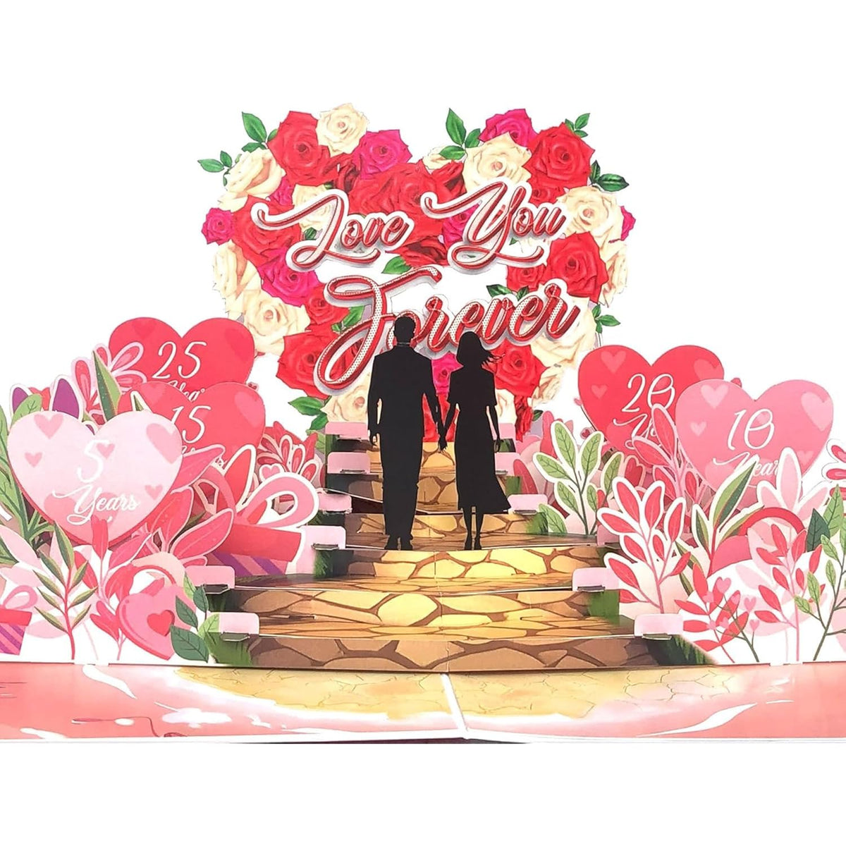 Anniversary Card – Journey Of Love 3D Pop-Up Card, Romantic Couple With Heart | Wedding, Valentines Day Card For Wife, Husband, Her, Him | Mother’S Day Card For Wife, 6"X8"