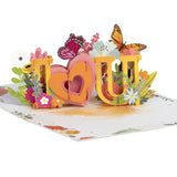 3D I Love You Floral Butterfly Pop Up Card – Thinking Of You Alternative To Flowers Gift – Romantic Anniversary Valentine’S Day Keepsake For Wife Girlfriend – 6 X 8 Inch