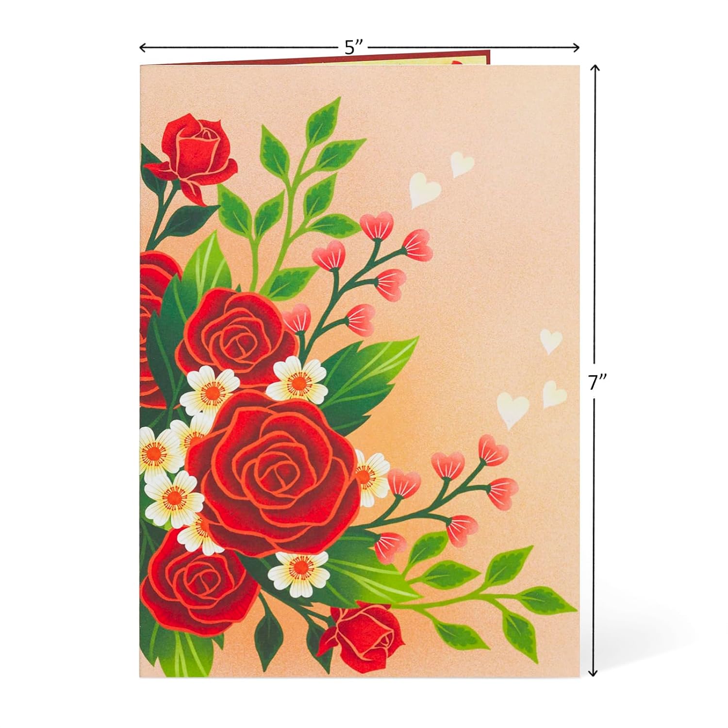 Floral Valentines Day Pop Up Card, For Love, All Occasion, Just Because, Gift For Her, Girlfriend, Women, Wife, Grandma, Crush, 5X7 - Includes Envelope And Message Note