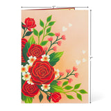 Floral Valentines Day Pop Up Card, For Love, All Occasion, Just Because, Gift For Her, Girlfriend, Women, Wife, Grandma, Crush, 5X7 - Includes Envelope And Message Note