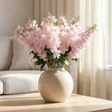 Fake Flowers Delphinium Artificial Flowers Silk Flowers With Stems Long Stem Artificial Flowers For Tall Vase Faux Flowers For Indoor Home Decoration Wedding Decoration Centerpiece (23.6”,8Pcs,Pink)