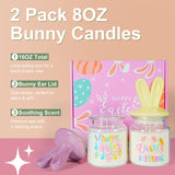 Easter Basket Essentials Stuffers For Adult Teens, 16Oz Bunny Scented Candles Easter Gifts For Women With 40 Hours Burning Time Holiday Gifts For Teen Girls