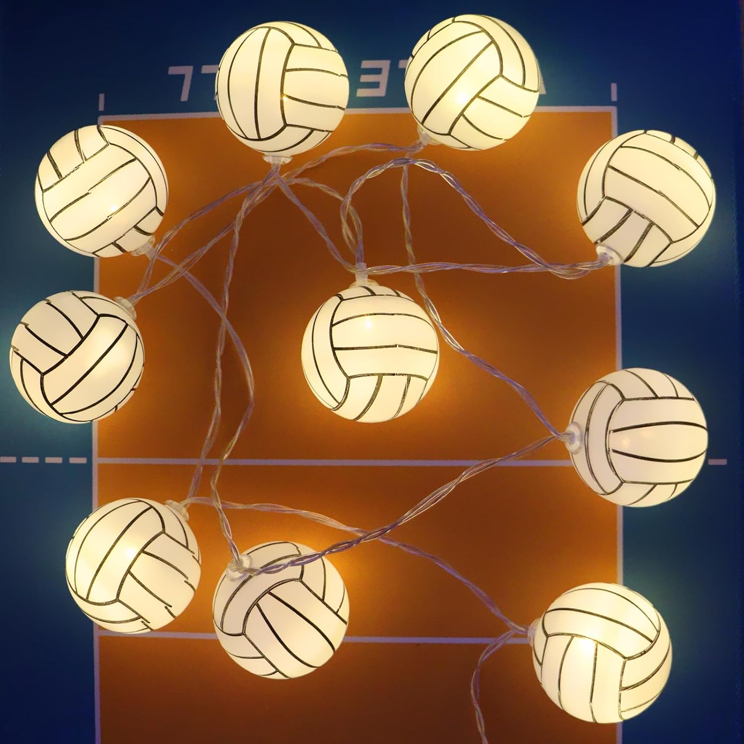 Volleyball Decorations String Lights, Timer Battery Operated 5.5Ft 10Led Room Decor,Volleyball Ornaments For Christmas T