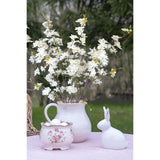 4Pcs Artificial Cherry Blossom Flowers 43 Inch Long Stem Cherry Blossom Decor Fake Flower For Home Wedding Outdoor Decoration (White)