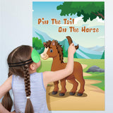 Pin The Tail On The Horse Game With 36 Tail Stickers For Cowboy Party Favor Toys Boys And Girls Birthday Party Decorations Horse Party Games For Kids…