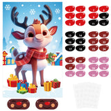 Pin The Nose On The Reindeer, Cute Christmas Pin The Nose On Rudolph Game Holiday Games For Kids Winter Party Game With Blindfold