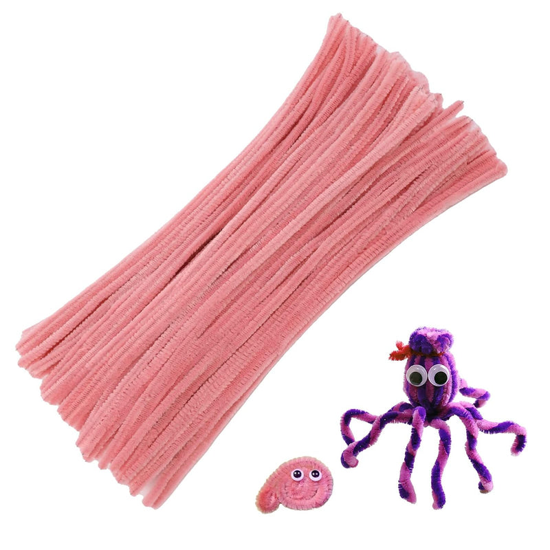 Pipe Cleaners Craft, 100 Pcs Pipe Cleaners Chenille Stem, Pink Pipe Cleaners C