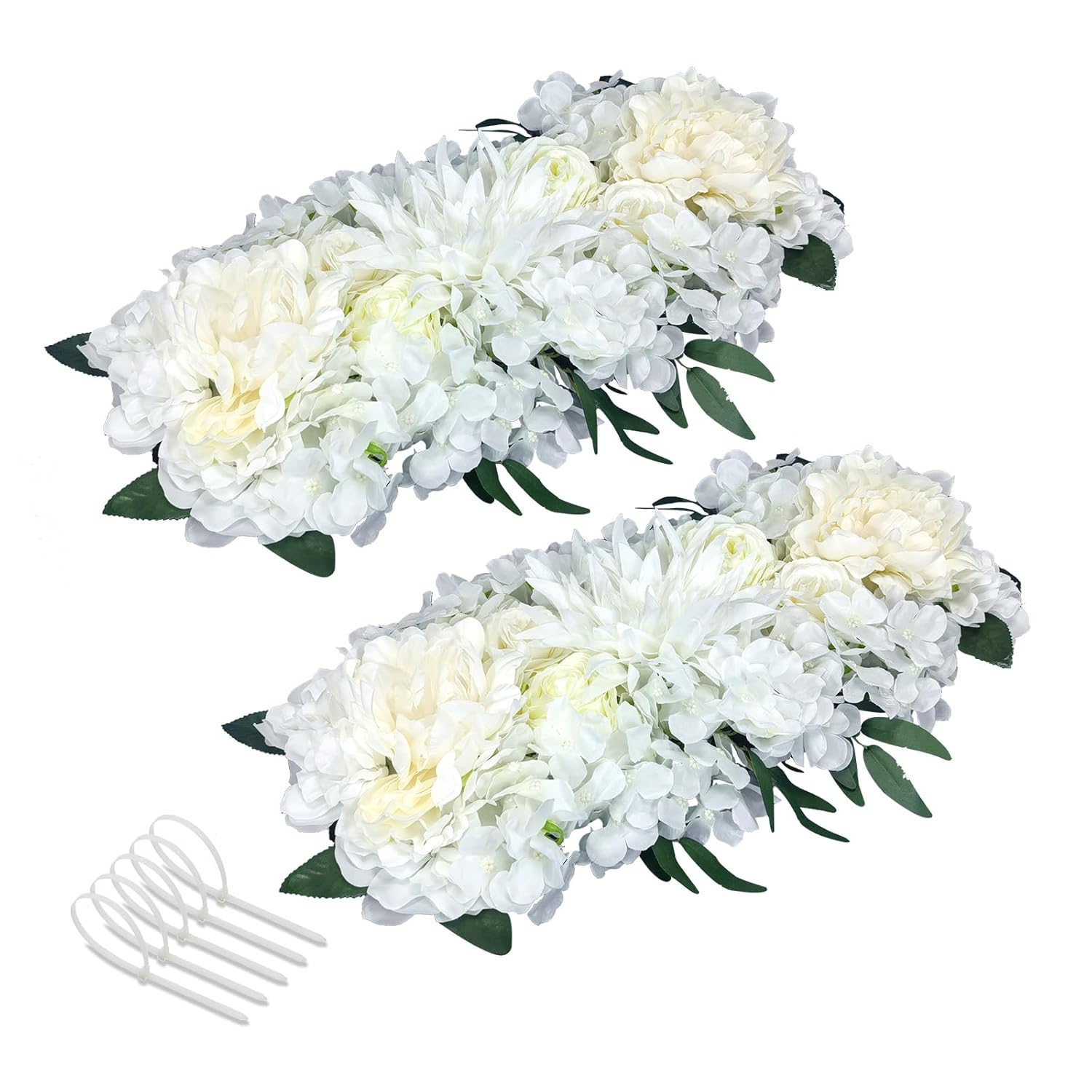 Artificlal Flowers Wedding Arch Flowers For Decoration,2Pcs/Pack 21.6"*11.8"*4.8" Artifical Flower Centerpleces For Tables,Fake Flower Panels For Home Decoration