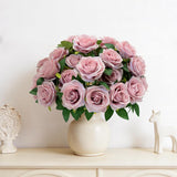 4 Pack Rose Artificial Flowers, Huge Silk Flowers Bouquet With 40Pcs Big Rose Flower Head, Artificial Roses For Wedding Centerpieces Bridal Bouquet Mother'S Day Valentine'S Day Home Decor, Lavender