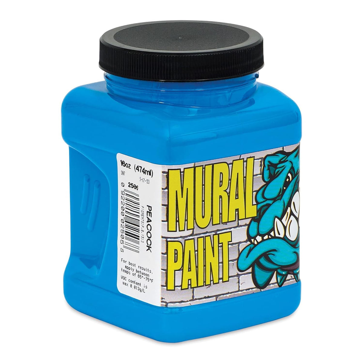 Chroma Acrylic Mural Paint for Interior and Exterior Murals - Lightfast, Mixable, Hard-Wearing Vibrant Pigment, 16 oz Peacock (2506)