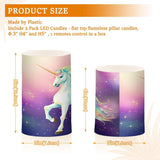 Lights Flameless Candles Rainbow Fairy Unicorn Stars Pillar Candles Set Of 2 Battery Operated Remote Control Warm Lights Home Decor
