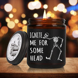 Funny Skull Scented Candle Gifts For Boyfriend, Ignite Me For Some Head Candle, I Love You - Halloween, Christmas Birthday Candles Gifts For Him, Goth Funny Skull Candles Gift For Boyfriend Husband-28