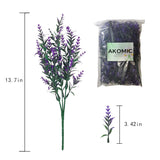 12Pcs Artificial Lavender Flowers Fake Plastic Outdoor Plants Uv Resistant Shrubs For Indoor Outside Home Porch Garden Window Box Wedding Party Decoration