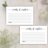 50 Words Of Wisdom Card, Blank Advice Cards, For Bridal Or Baby Shower Party Games, Mr And Mrs Bride Groom, Graduation (4" X 6")